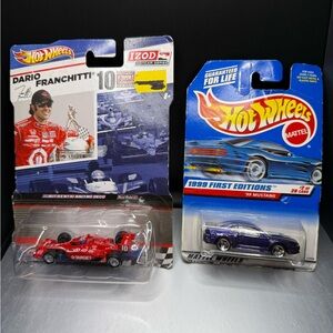 Hot Wheels Dario Franchitti #10 & 1999 Mustang 1:64 Scale Die-Cast Cars Lot of 2